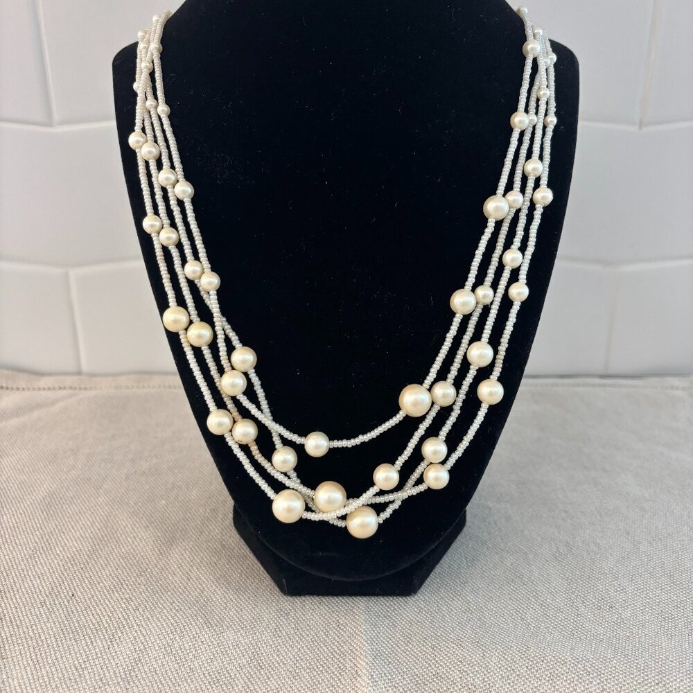 Crown Trifari Faux Pearl Necklace - Vintage